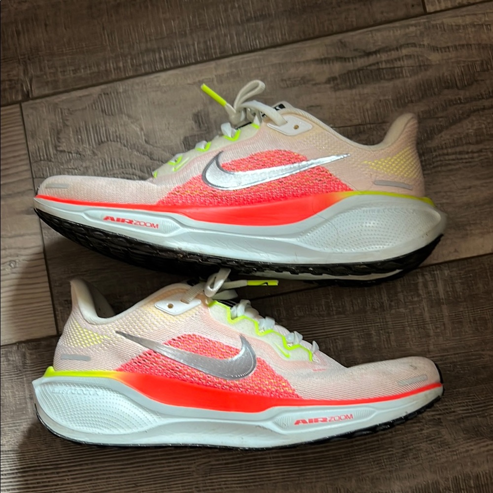 Nike Air Zoom Sneakers - White and Neon Red